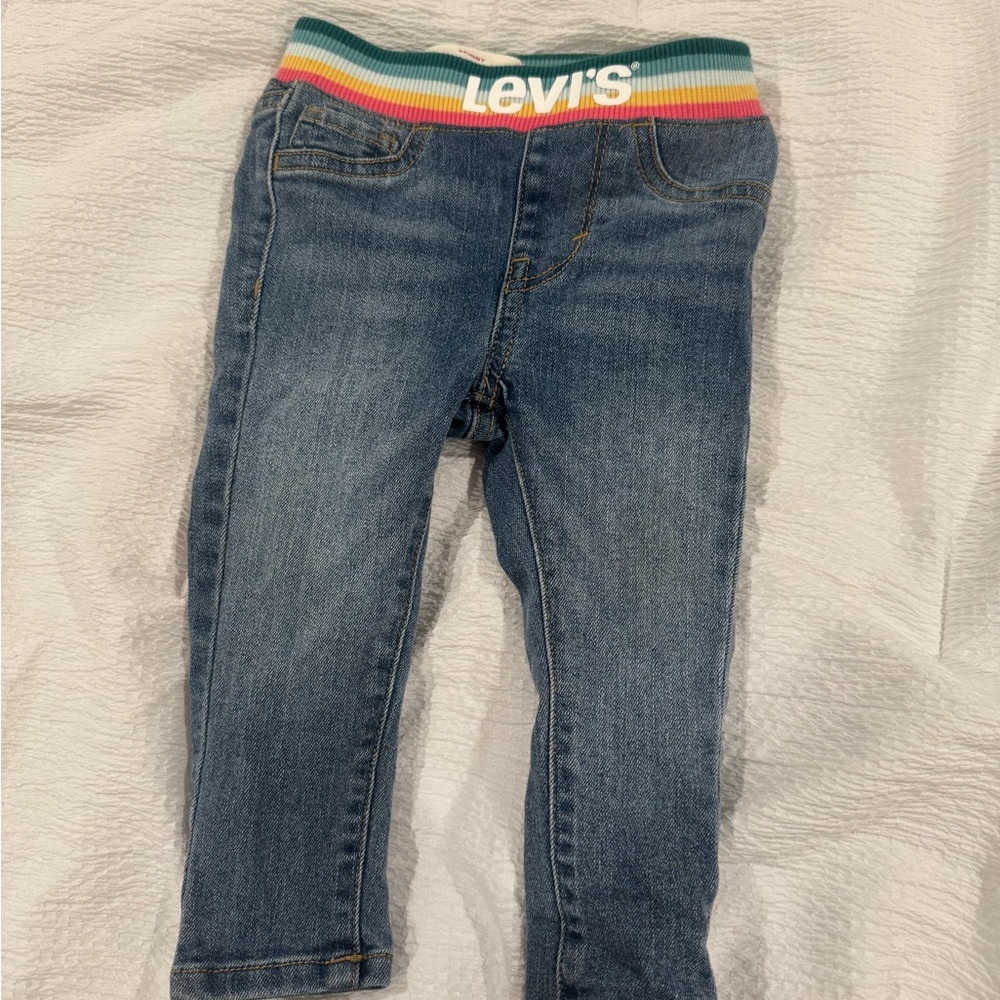 Levi's Kids Rainbow Waistband Blue Jeans
